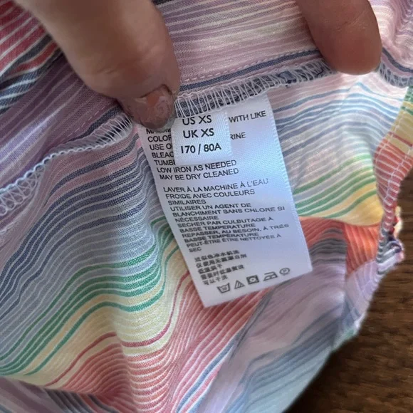 Urban Outfitters Suki Sleeveless Button Front Rainbow Striped Dress XS - Picture 8 of 8